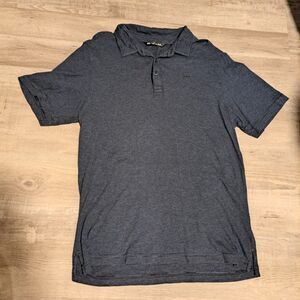 Travis Mathew Polo Shirt Mens Medium Blue Golf Performance Stretch Striped